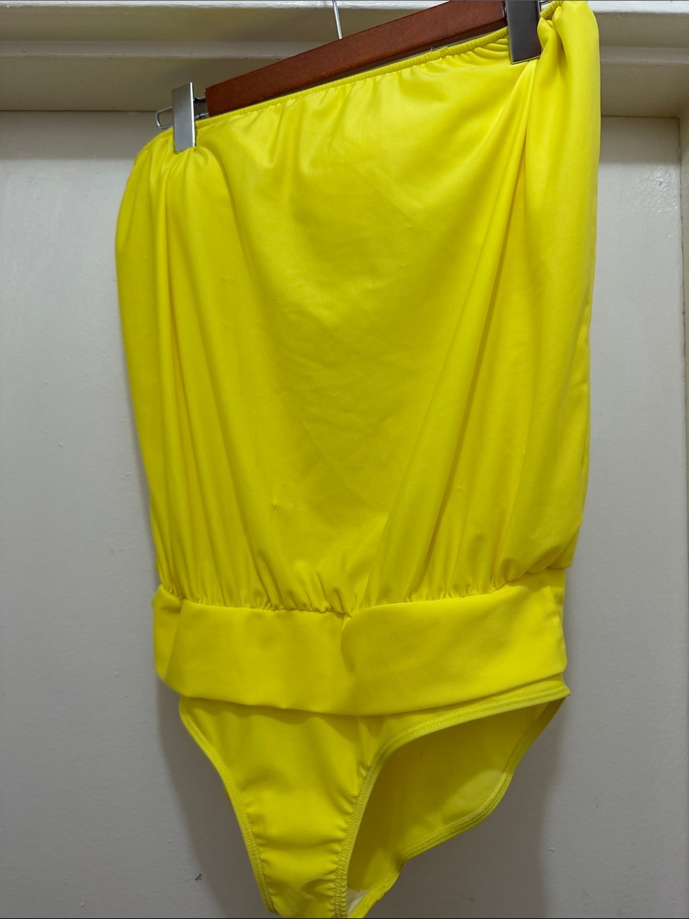 Yellow Womens Strapless Bodysuit